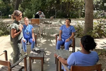 breathwork in the UCLA botanical garden
