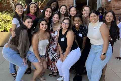 Happy student group
