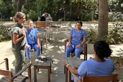 breathwork in the UCLA botanical garden