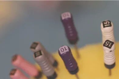 endodontic files close up