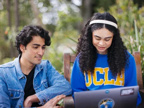 Students looking at a computer screen