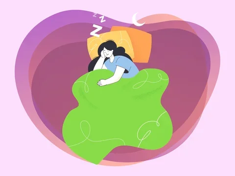 Colorful image of sleeping person