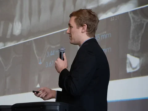 Carson Hunt presenting research