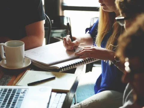 People working together around a table