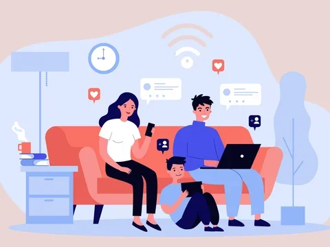 image of family on social media