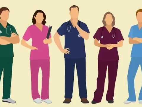 Five Nurses standing up
